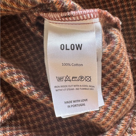 NEW w/o Tags OLOW Long Sleeve Flannel Tunic Button Down Shirt size Medium - Picture 7 of 7